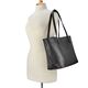Personalized Black Cassie Leather Travel Tote Bag Image 3 of 3